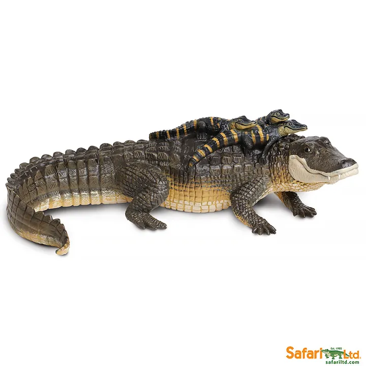 Фигурка крокодила Safari Ltd Аллигатор с детёнышами, арт. 259629