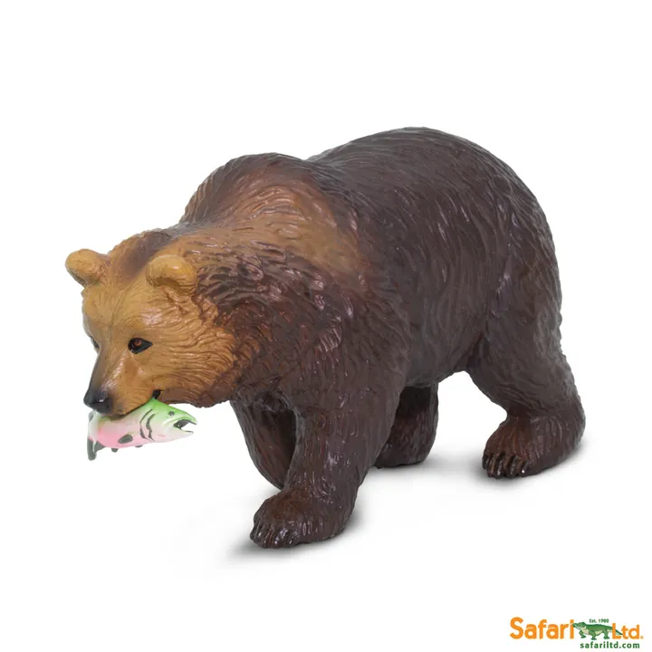 Фигурка медведя Safari Ltd Гризли с рыбой, арт. 281929