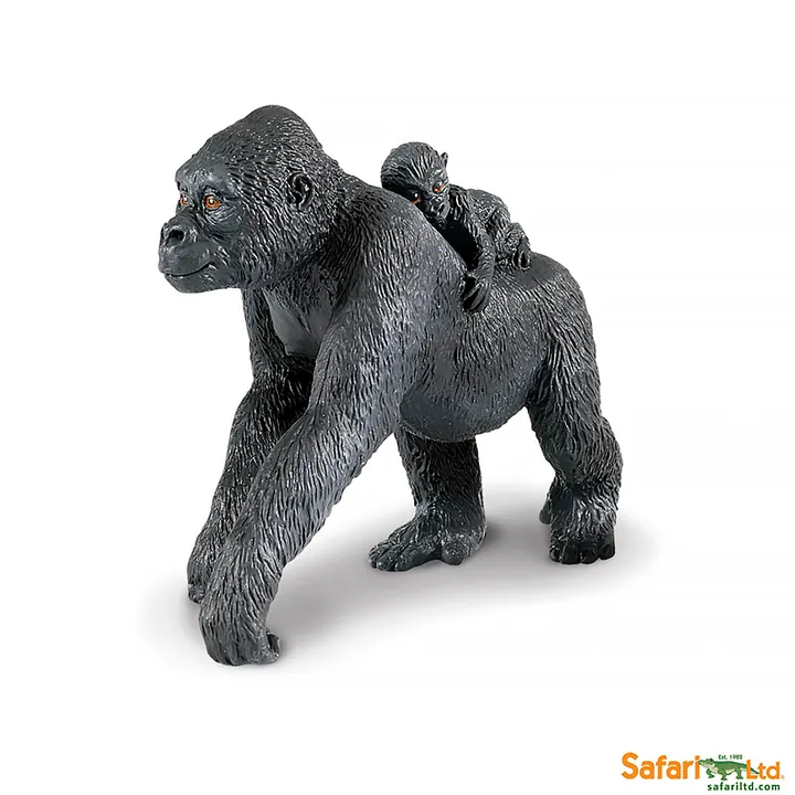Фигурка обезьяны Safari Ltd Равнинная горилла с детёнышем, арт. 294729